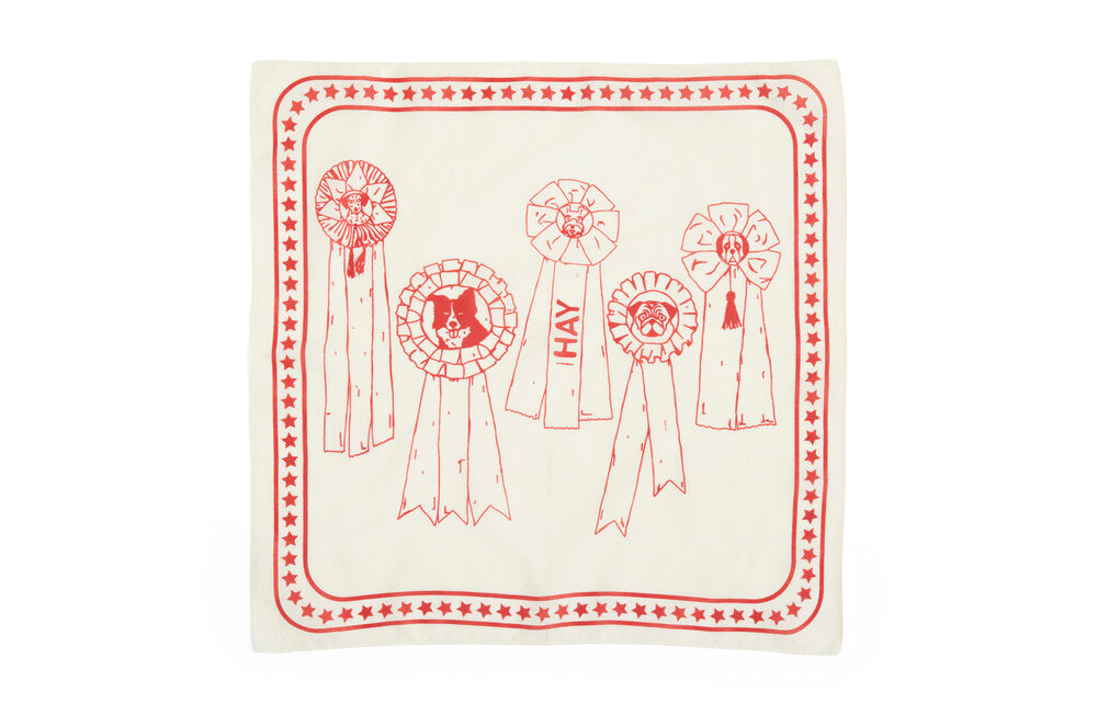 Hundetørklæde - off-white/rød